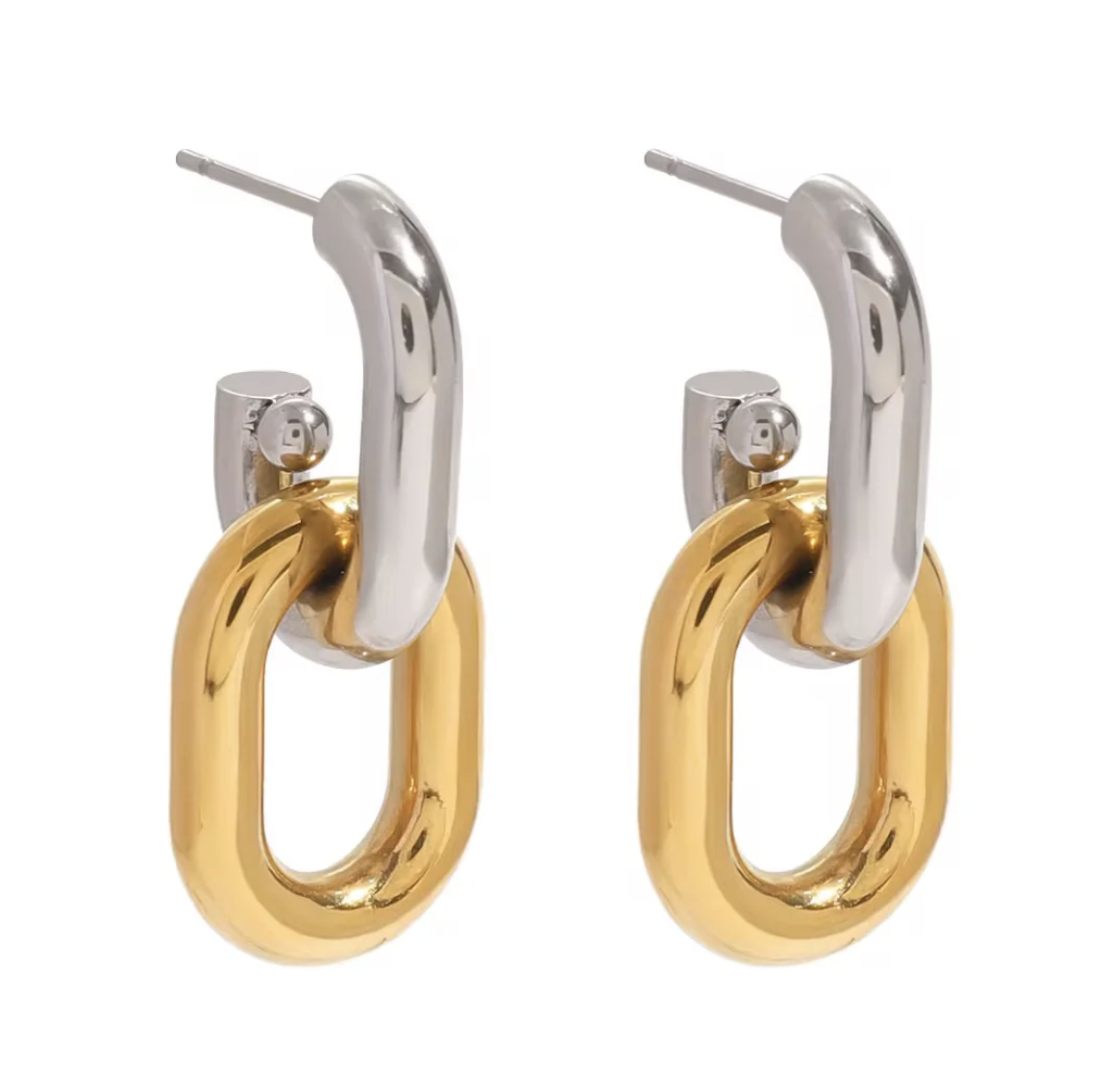 Boucles d’oreilles Créoles deux mailles